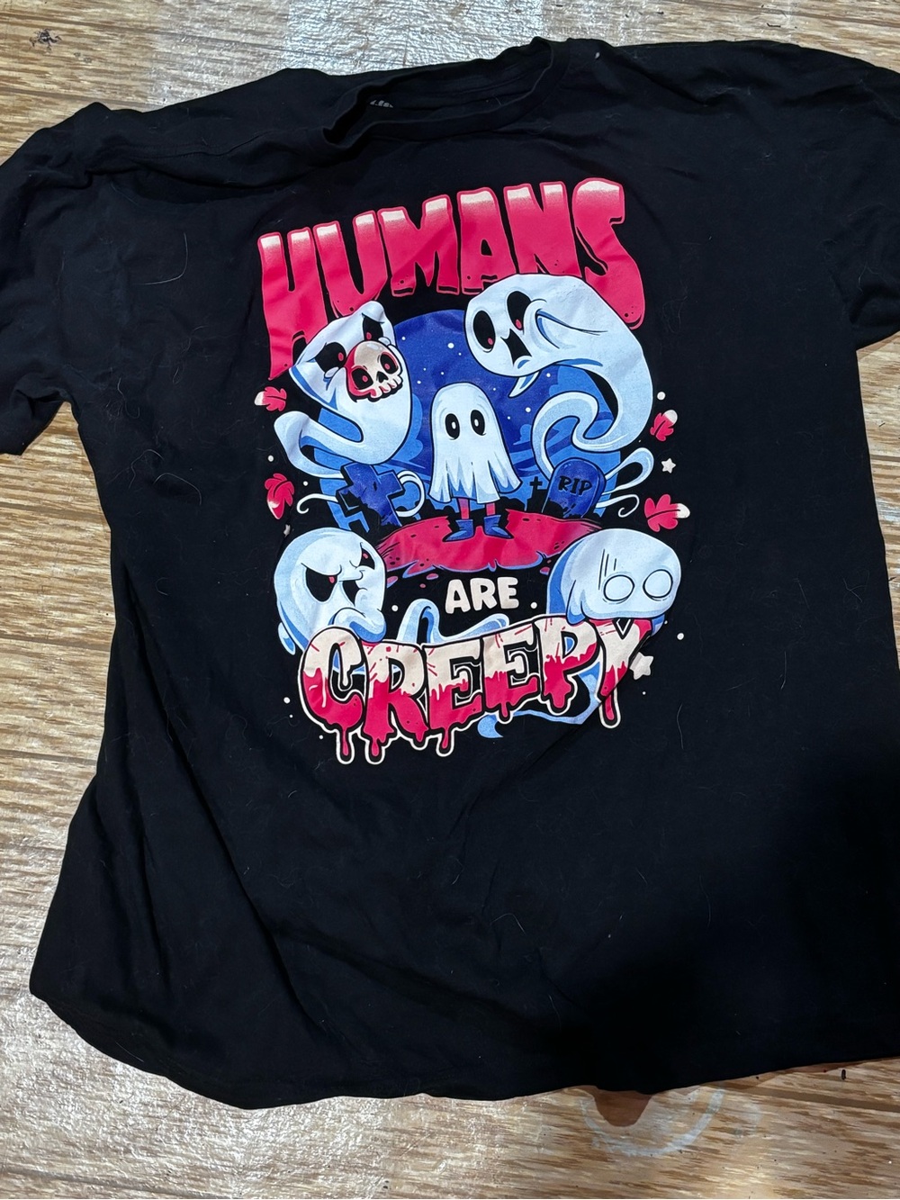 Black 'Humans Are Creepy' Graphic Tee